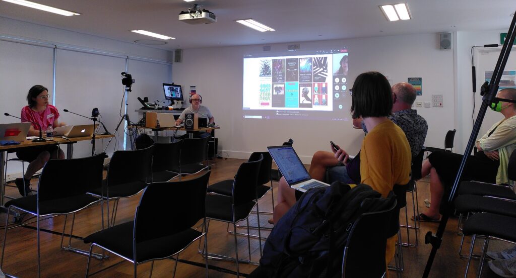 Dr Caroline Edwards presenting at the utopian studies conference