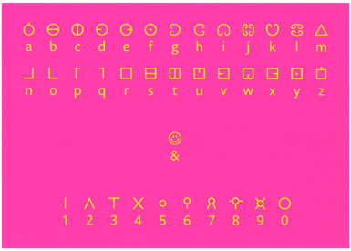 Fictional utopian languages: Thomas More's Utopian alphabet reimagined by Fraser Muggeridge and Jeremy Deller